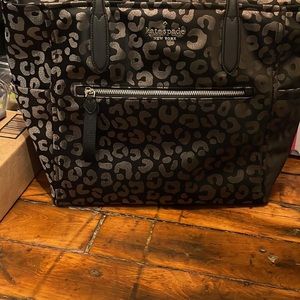 Kate spade black leopard purse